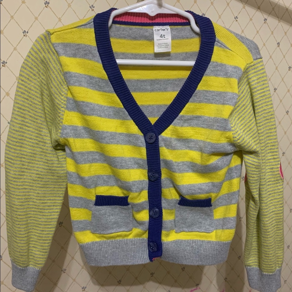 Carter’s 4T cardigan yellow & grey